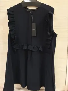 未使用タグ付き ヨーコチャン フリルトリム 長袖ブラウス ピンク