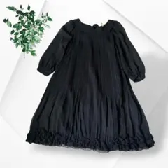 美品 anyFAM エニィファム プリーツワンピース 黒 M フォーマル 結婚式のサムネイル