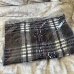 チェック柄 マフラー 紺色