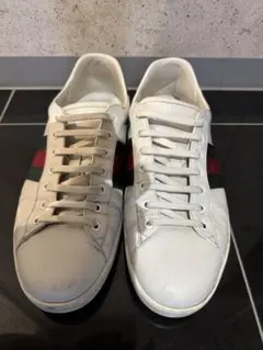 Gucci ！メンズ！ホワイトレザー スニーカー