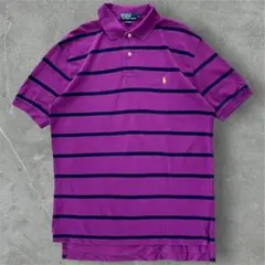 Polo by Ralph Lauren 紫ストライプポロシャツ L