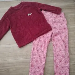 鬼滅の刃 禰豆子 フリースパジャマセット 赤色とピンク色