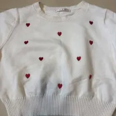 白 ハートニット