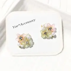 D-123　ハンドメイド☆ビジューピアス／イヤリング