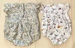 韓国子供服 Angou yicyim 花柄ロンパースカバーオール66 2点