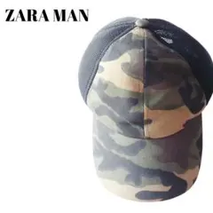 ZARA MAN キャップ ミリタリー柄×メッシュ メンズ ストリート系
