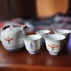 たち吉　急須と湯呑みセット 花柄 陶器製
