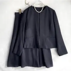 美品✨ミッシェルクラン　洗える　セレモニー　ラメジャケット　スカート　紺　38