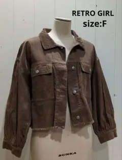 RETRO GIRL レトロガール 肩タック コーデュロイジャケット ブラウン