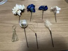 成人式・入学式・卒業式・結婚式　青系のかんざし