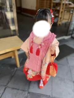 187 正絹　黄緑×総絞り　疋田　 7歳 七五三着物セット　和装小物　袋帯 187 正絹 黄緑×総絞り 疋田 7歳 七五三着物セット 和装小物 袋帯