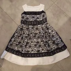 キャサリンコテージ　黒と白のレースドレス（リボン付き）