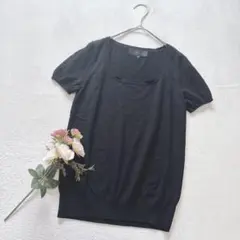 アンタイトル UNTITLED 半袖ニット 綺麗め フォーマル シンプル 黒 M