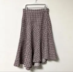 31 Sons de mode トランテアンツイードフレアスカート ピンク M
