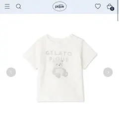 【80】 ジェラートピケ BABYぬいぐるみワンポイントTシャツ パンダのサムネイル