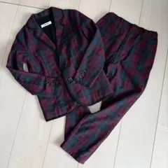 【120】Generator ジェネレーター スーツ ダークレッド チェック