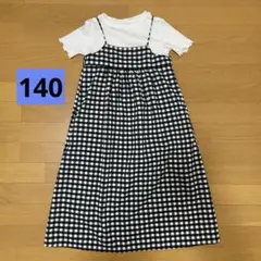 GU 140 ギンガムチェック　ワンピース　トップス　セット 女の子