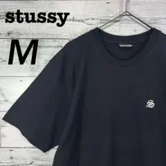stussy ステューシー Sロゴワンポイント刺繍入り Tシャツ ブラック M