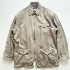 90s ポロラルフローレン ジップアップブルゾン M ベージュ カバーオール