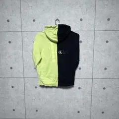 Calvin Klein Jeansバイカラーパーカー 黒と黄緑