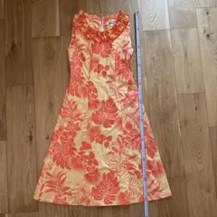 フラダンス用オレンジ花柄ドレス