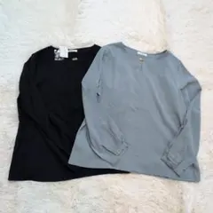 ハニーズ　ブラウス2枚セット　ネイビー、グリーン　Мサイズ