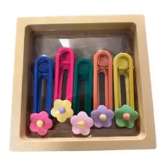 韓国風ヘアクリップ カラフルヘアピン 5個セット