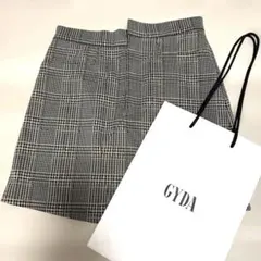 【定価¥7,689】GYDA アシンメトリーチェックスカート ショッパー付