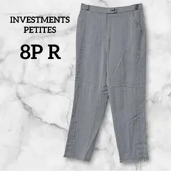 INVESTMENTS PETITES 【8P R】チェック柄パンツ グレー