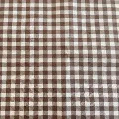 プリント生地　茶系ギンガムチェック　幅71cm✖️51cm