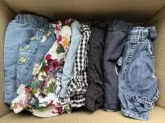 まとめ売り　ショートパンツ+1枚長ズボン（デニム・花柄・チェック柄）