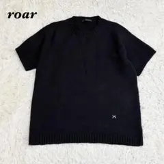 【美品】roar ロアー　半袖ニット　銃プレート 2 ブラック 無地のサムネイル
