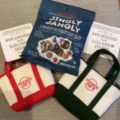 Trader Joe's お菓子とエコバッグセット赤と緑