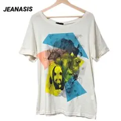 JEANASIS ジーナシス アニマルプリントTシャツ パンダ ヴィンテージ風