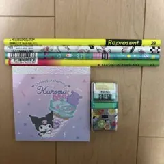 鉛筆4本・メモ帳・消しゴム