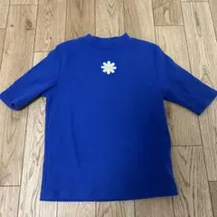 W♡C デイジー刺繍 半袖Tシャツ ブルーのサムネイル