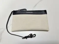 【新品】BALENCIAGA バレンシアガ キャンバス×レザー フラット ポーチのサムネイル