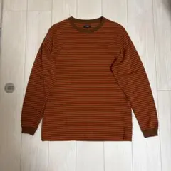 BEAMS ボーダー 長袖カットソー ブラウン Mのサムネイル