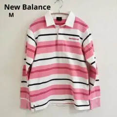 【New Balance】ストライプ長袖ポロシャツ/Мのサムネイル