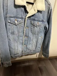 AZUL ブルーデニムジャケット ボア襟付き