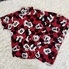 ミッキーマウス柄 パジャマルームウェア赤上下150サイズ