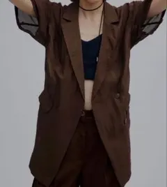 アメリヴィンテージ　LUSTER SHEER HALF JACKET ブラウンのサムネイル