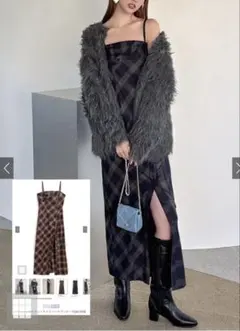 【新品未使用】グレイル　スリット　キャミワンピース　チェック