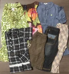 ② used 110 ブランド 女の子 春夏 子ども服 ワンピース 半袖 セット