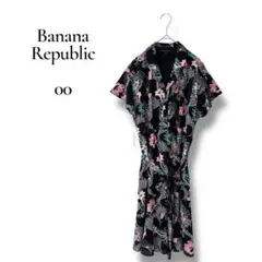 Banana Republic レディース　半袖ロングシャツワンピース　ネイビー
