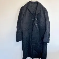 黒 ダブルボタン ロングコート フリーサイズ 無地 シンプル オフィスカジュアル