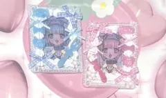 トレカケース 硬質ケース ホイップデコ B8 ネコ 萌え 水色 ピンク 推し活