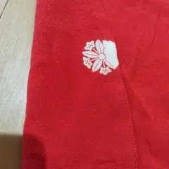 赤いちりめん布はぎれ・古物アンテーク