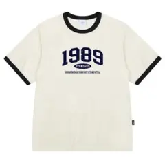 OUR 1989 クールコットンリンガー半袖　Tシャツ　韓国　古着