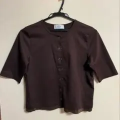 新品【ADAM ET ROPE AER 】ブラウン 半袖カーディガンのサムネイル